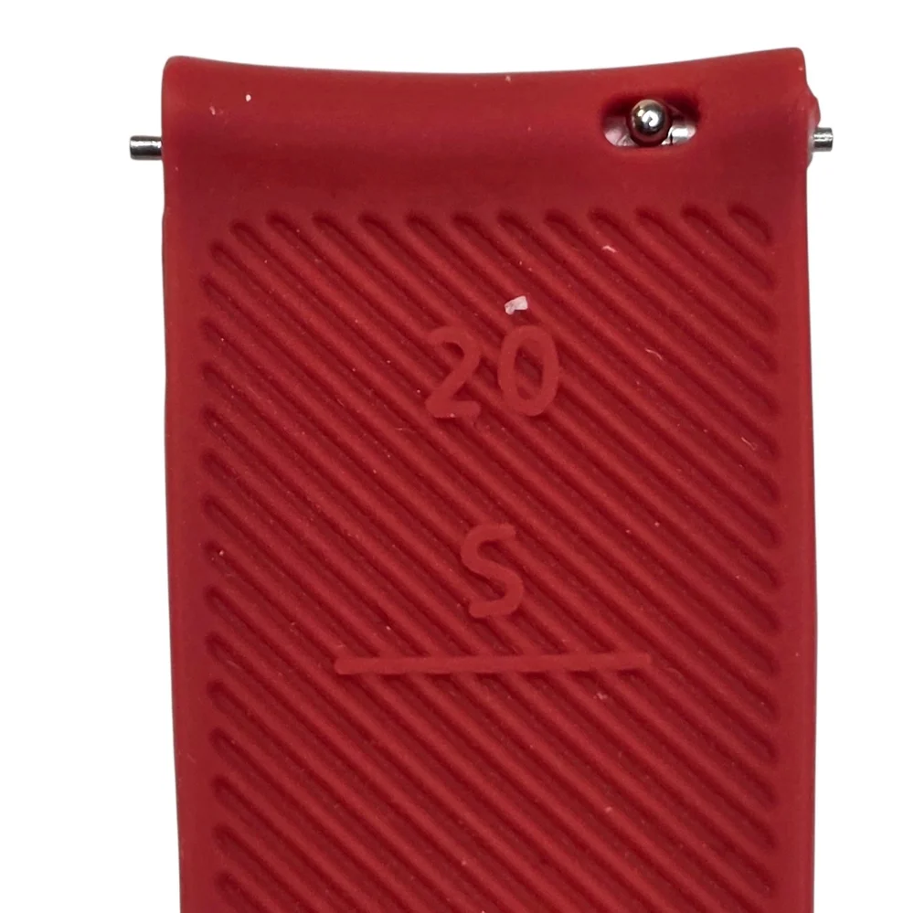 Samsung Galaxy Small 20mm Tech Smartwatch Replacement Band Unisex Red Silicone